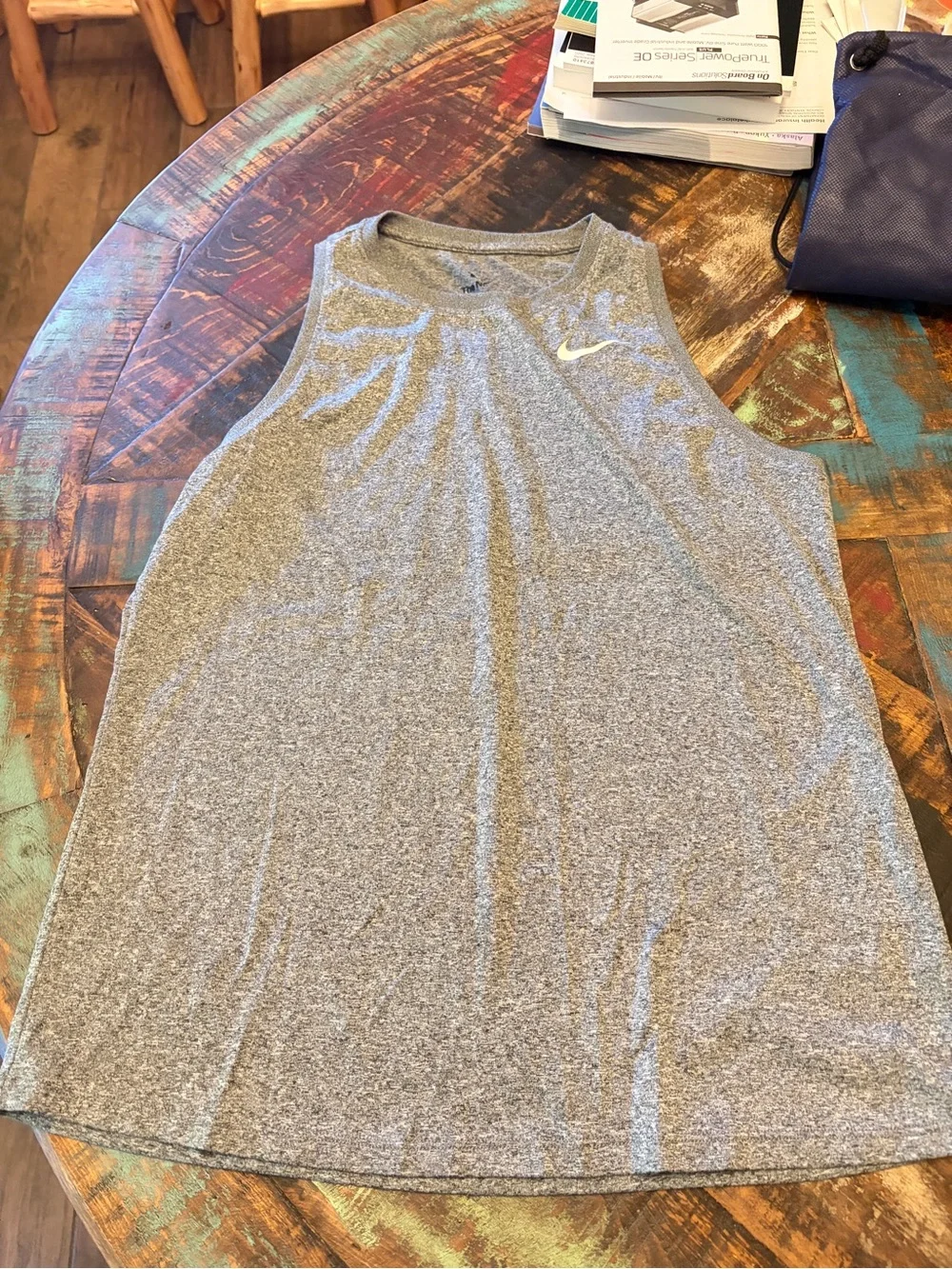 Nike Dry Fit Heather Womens  Gray Athletic Tank Top Sleeveless Medium